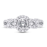 0.55ct 14k White Gold Diamond Semi-mount Ring